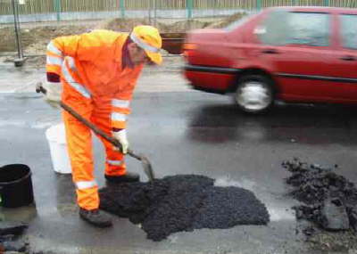 3. berhhter Einbau des Kaltmischgutes